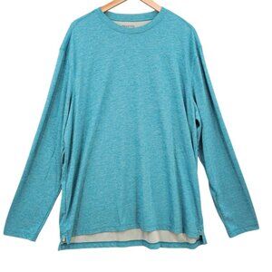 Duluth Trading Company Mens XL Teal Armachillo Cooling Long Sleeve Crew T-Shirt